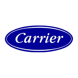 Carrier logo. Learn more about Carrier HVAC systems at carrier.com/commercial/en/us/